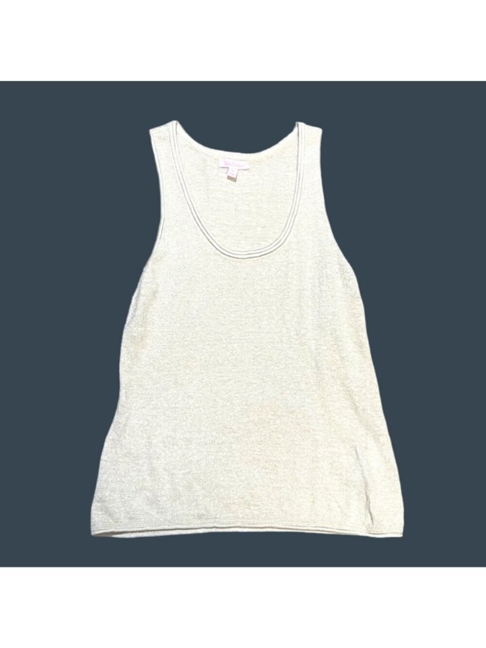 Lilly Pulitzer Knit Tank Top Medium Beige Cream Sweater Sleeveless Summer